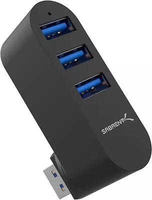 Sabrent Premium 3-Port Aluminum Mini USB 3.0 Hub [90°/180° Degree Rotatable]  • £22.67