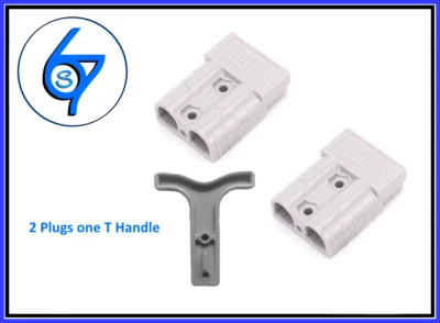 $9.95 • Buy 2 X 50 Amp Anderson Plug Style Connectors 1 X Handle T-Bar AU Stock