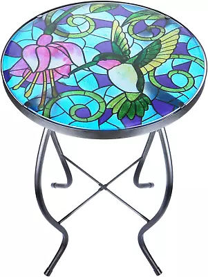 Mosaic Patio Side Table Outdoor Accent Table Bistro Coffee Table Plant End Table • $67.50