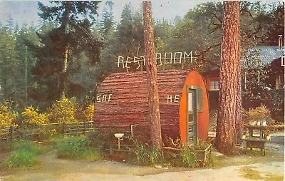 Vintage Chrome Outhouse PC-She & He Restroom At Grundy's Redwood Terrace Calif. • $1.99