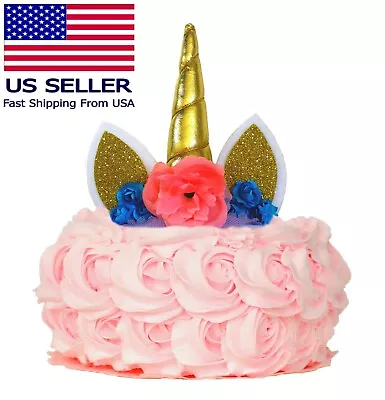 Unicorn Cake Topper - Girls Birthday Party Supplies - Baby Shower Decorations US • $6.99