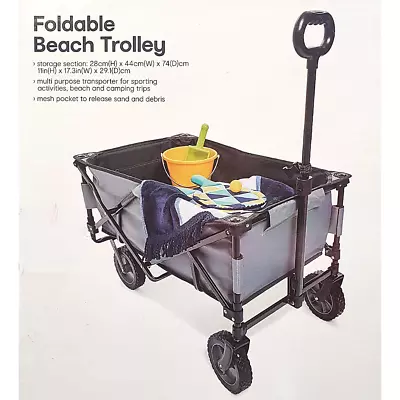 Folding Beach Trolley Foldable Wagon Outdoor Garden Cart Sports Picnic Camping • $74.97