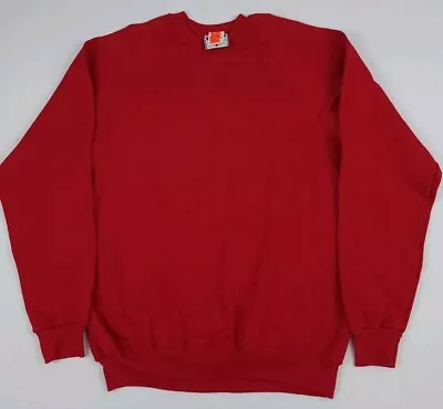 Vintage 90s Lee Cotton Blend Blank Red Sweatshirt Vtg NWT Deadstock Made In USA  • $25.99