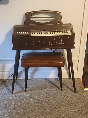 1967 Magnus Custom Deluxe Electric Chord Organ Model 505 W/ Seat (TESTED) • $200