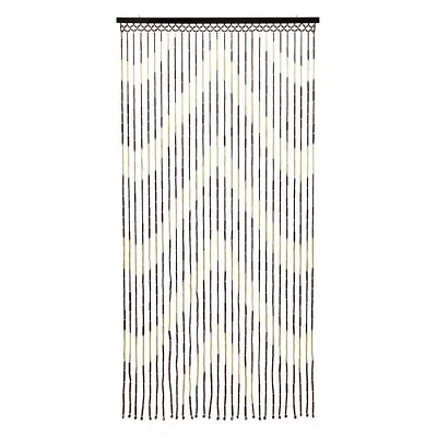 Large Beaded Door Curtain Wooden Wood Tuscany Privacy Screen Caravan Home 180x90 • £21.98