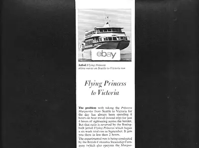 Bc Steamship Company Boeing Jetfoil Hydrofoil Victoria Service  1976 Article • $4.99