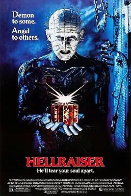 HELLRAISER RETRO 80s MOVIE POSTER Classic Greatest Cinema Wall Art Print A4 • £3.75