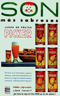 Poster.Picker Fruit Juice.Great Image For Cafeteria Or Restaurant Decor Art.19i • $18