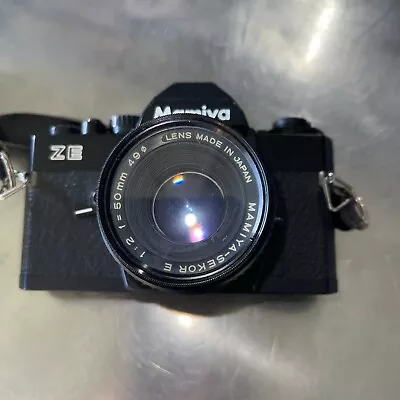 Mamiya ZE 35mm SLR Film Camera + Sekor 50mm F2 Lens. NOT TESTED AS-IS For Parts • $29.95