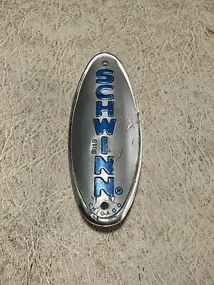 Vintage Schwinn Bike Bicycle  Headbadge Head Badge Stingray Silver Blue • $19.49