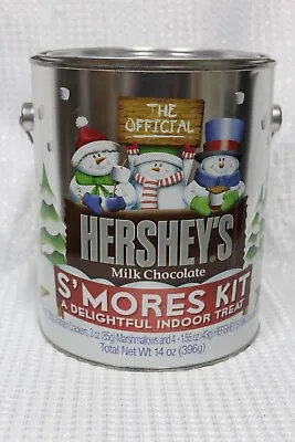 Hershey's Milk Chocolate Candy S'Mores Kit Snowman 1 Gallon Storage Can Empty • $25