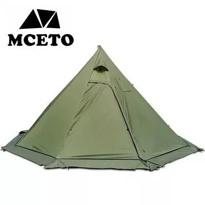 4-6 People Tipi Hot Tent With Stove Jack Camping Pyramid Teepee Tent For • £140