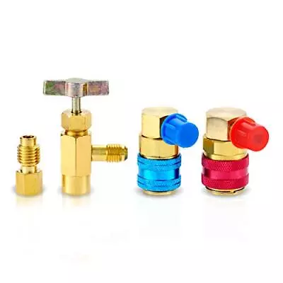 R134A Can Tap Valve Kit AC R134A Adapters Quick Couplers For R12 R22 Manifo... • $24.22