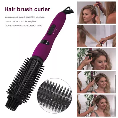 Pro Curling Iron Brush Hair Curler Brush Hot Brush Styling Dryer Tool • $29.01