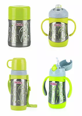 Nuby Insulated Stainless Steel Thermos Flask Cup Childrens Baby Milk Bottles • £10.99