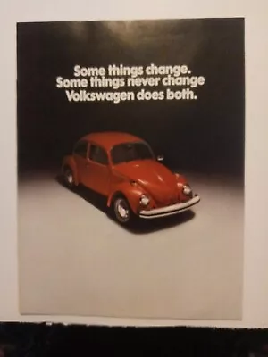 Original Vintage 1975 Volkswagen Dealer Brochure With Paint Chart. Spec Sheet  • $14