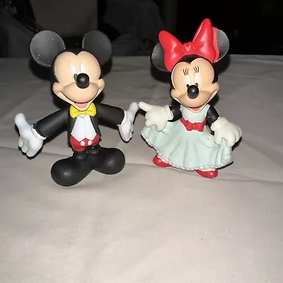 DISNEY MICKEY & MINNIE MOUSE TUXEDO & DRESS Toy FIGURES CAKE TOPPER Wedding LOT • $12.98