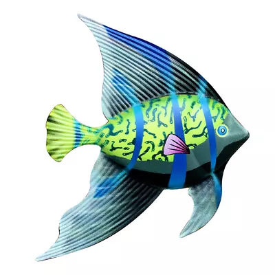 Metal Fish Wall Art Outdoor Garden Marine Home Deck Decoration Hanging For Patio • £10.55