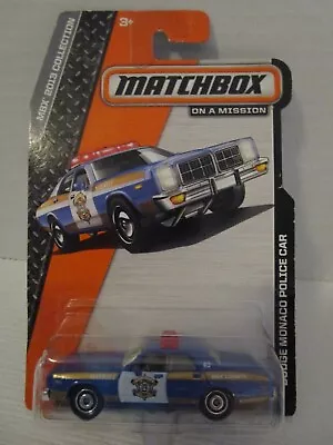 Mattel MATCHBOX Dodge Monaco Police Car Blue MBX 2013 Collection NEW 2013 • $11