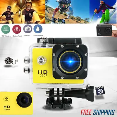 £19.99 • Buy LCD Full HD 1080P Action Camera Sports Cam Underwater 30M Camcorder DV DVR