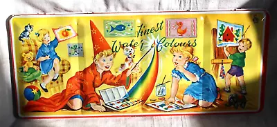 Vintage Childs Tin Litho Toy Finest Paint Box Watercolor Colours England • $59.99