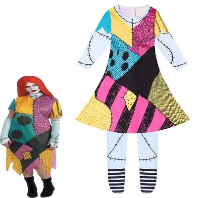 £21.59 • Buy Halloween Kid Nightmare Before Christmas Sally Cosplay Costume Jumpsuit Dress Up