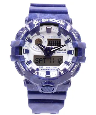 New Casio G-Shock Analog-Digital Gloss Blue Men Watch 54mm GA700BWP-2A $140 • $105