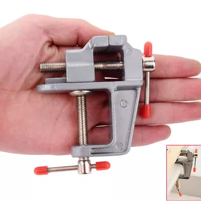 Home Mini Aluminum Miniature Small Jewelers Hobby Clamp On Table Bench Vise Tool • $9.20