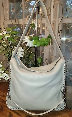 Michael Kors ASTOR Cement (Grey) Large Hobo Leather Shoulder Tote GREAT COND!!! • $52.99