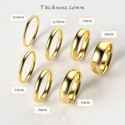 14K Yellow Gold 1.5mm 2mm 2.5mm 3mm 4mm 5mm 6mm Comfort Fit Wedding Band • $357