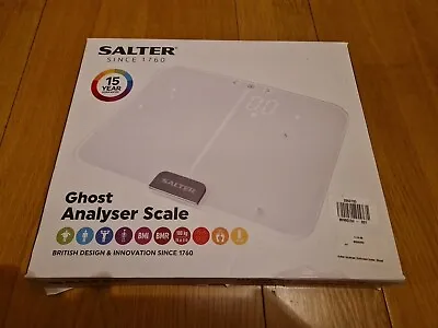 Salter Bathroom Analyser Fitness Scale Body Weight BMI LED Display Ghost White • £15