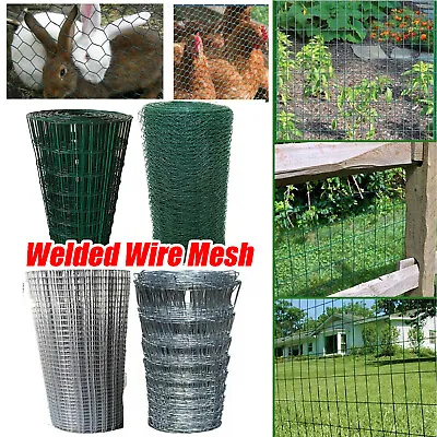 PVC Welded Wire Mesh Galvanised Fence Aviary Rabbit Hutch Chicken Run Coop Pet • £7.68