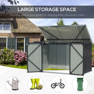 Xl 6/7ft Large Storage Shed Lockable Unit Dustbin Garden Outdoor Tool & Bike Bin • £225.95