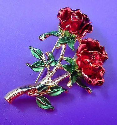 $7.90 • Buy Crystal Rose Flower Brooch Valentines'  Mother'day Anniversary' Birthday Gift