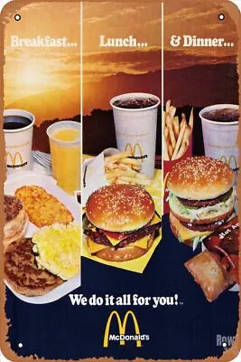 1977 MCDONALDS RETRO AD POSTER Poster Retro Tin Sign Wall Art Decor Metal Sign D • $27.66