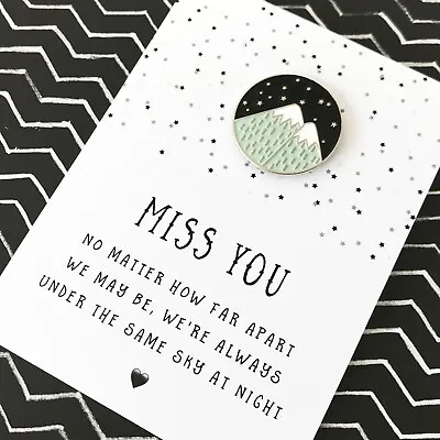 Miss You Pin Badge Gift Friendship Leaving Present Boyfriend Girlfriend • £6.50