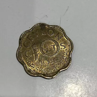 1944 Ceylon 10 Cents Sri Lanka (b) Coin • £1.50