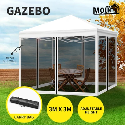$139.99 • Buy Mountview Gazebo 3x3 Marquee Pop Up Tent Outdoor Canopy Wedding Mesh Side Wall