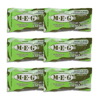 MEG - Military Energy Gum | 100mg Caffeine Pc | Spearmint 6 Pack (30 Count) • $7.65