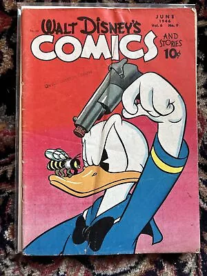 WALT DISNEY'S COMICS & STORIES #69 (DELL Vol 6 #9 1946) GD/VG Gun Cover • $100