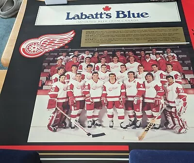 90-91 Detroit Red Wings Team Commemorative - LABATTS BLUE  APPROX 19 X 18 • $10.99