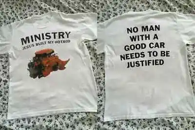 Vintage 1992 MINISTRY Jesus Built My Hotrod Album Promo T-Shirt • $21.99