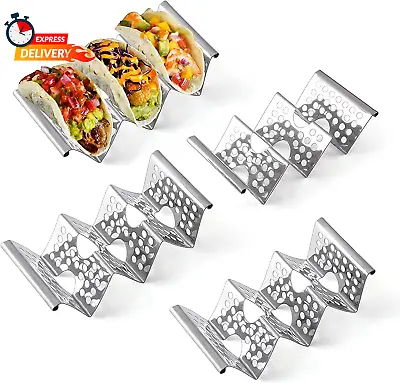 Taco Holders Set Of 4 Taco Stand Stainless Steel Taco Holder Each Can Hold 3  • $11.83