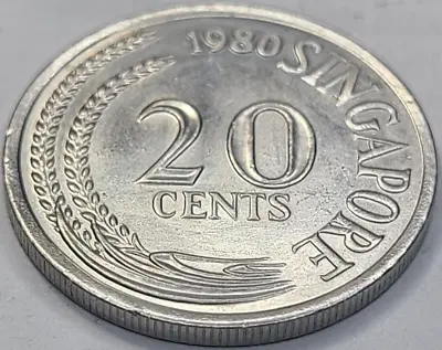 1980 Singapore 20 Cents Coin KM# 4 US SELLER COMBINE SHIPPING • $1.50