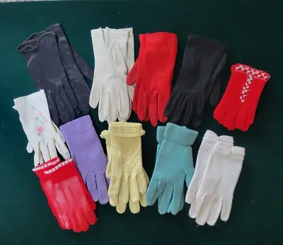 Lot Of Vintage 1950s/60s Childs Gloves 11 Pairs Small Assorted Colors • $24.50