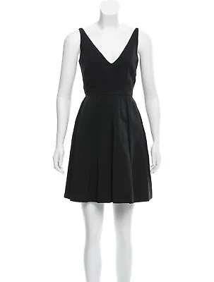 $400 Z Spoke By Zac Posen Black Skater Sunburst Seam Cocktail Dress Sz 0  • $33.25