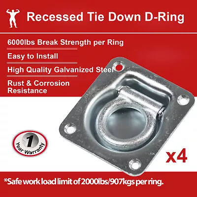 $29 • Buy Heavy Duty Recessed Tie Down D Ring Lashing Ring Anchor Point Trailer Truck UTE