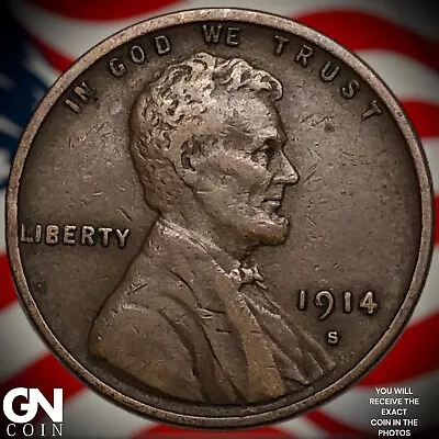 1914 S Lincoln Cent Wheat Penny Y0591 • $33