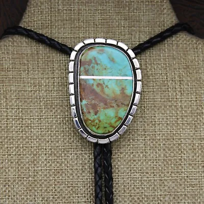 Unique Southwestern Sterling Silver Turquoise Bolo Tie By Jose Campos+ • $525