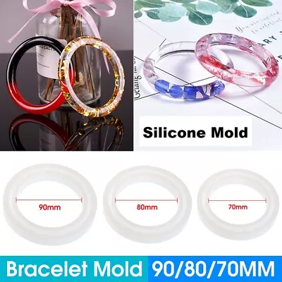 Silicone Mold Casting Mould DIY Bangle Jewelry Tool Kit Resin Bracelet Making • $4.51